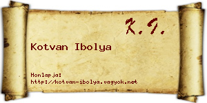 Kotvan Ibolya névjegykártya